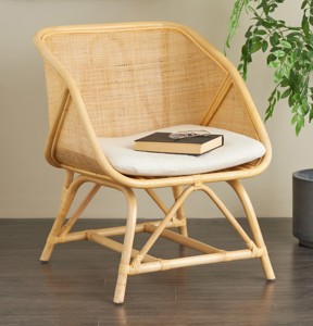 Sofá individual de ratán, sillón ocasional para sala de estar, diseño cómodo, sofás hechos a mano - Product Image 1