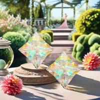 Ornement décoratif d'intérieur en film irisé fait main, 12 pouces, effet diamant arc-en-ciel, 2 pièces, CE-NO024, Taïwan, pour Noël et la Saint-Valentin