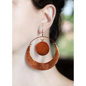 Collection de bijoux en cuivre et laiton écologiques, fabriqués à la main, de qualité supérieure, design exclusif, modèle 1, tendance, pour les fêtes - Product Image 2