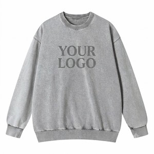 Sweat-shirt décontracté pour femme, col rond, coupe oversize, épaules tombantes, en molleton polyester/coton, broderie, logo personnalisé, OEM - Product Image 1