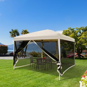 Tenda a baldacchino istantanea 10x10 in Oxford 210D con zanzariera, altezza regolabile, per matrimoni e feste, gazebo, tenda per auto - Product Image 2