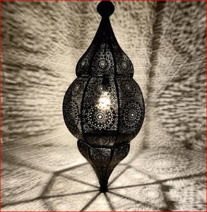 Lanterne marocaine porte-bougie en métal découpé, lampe suspendue décorative, pot lumineux pour la maison, les mariages et les restaurants - Product Image 4