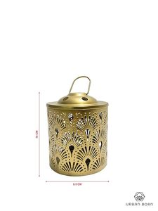 Lanterne porte-bougie en laiton Urban Born, motif découpé, résistante à la chaleur, décoration d'intérieur - Product Image 5