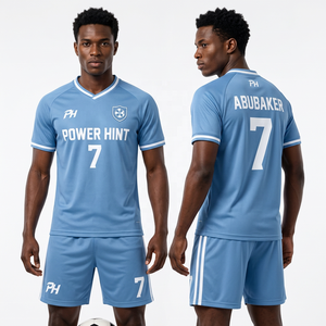 Men's Soccer Uniforms Set 100% Polyester Breathable Outdoor Sports Sublimation Printing Teamwear <b>Football</b> Jersey Set - Product Image 6