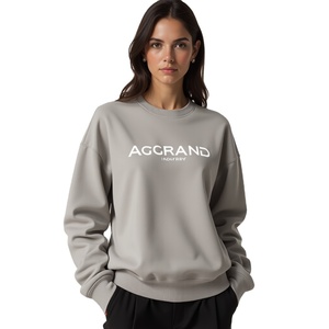 สเวตเชิ้ตคอกลมของผู้หญิงเสื้อสเวตเตอร์แบบสวมหัวเปิดไหล่ตกโลโก้แบบกำหนดเองสไตล์ใหม่ - Product Image 4