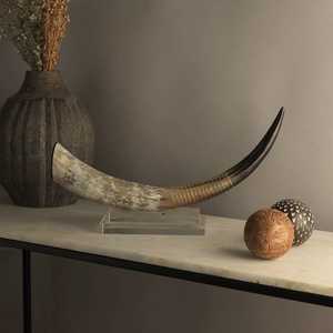 Viking Drinking Horn Exclusive Handmade Rustic Mug Authentic Medieval Warrior Polished Natural Norse Goblet <b>Raw</b> Love Buffalo Art - Product Image 1