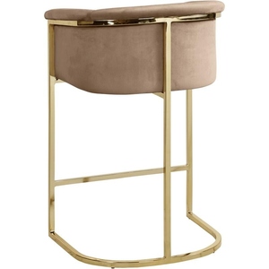 Modern Velvet PU Leather Upholstered Counter <b>Stool</b> Gold Stainless Steel Frame <b>Adjustable</b> <b>Bar</b> Chair Luxury Contemporary Kitchen - Product Image 3