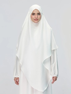 Khimar Nida Texturizado Real para Mujer, Uso Diario Modesto, Cobertura Completa, Blanco Suave, Maxi Vestido de Oración, Hiyab Saudí, Niqab, Ramadán, Alta Calidad - Product Image 1