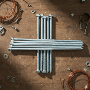 Tornillos para Madera de Doble Rosca Métrica y en Pulgadas, Cabeza Ranurada, Rosca Parcial, Clase 4.8 6.8, Acero al Carbono Zincado, Estándar DIN PDC - Product Image 1