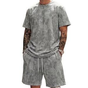 Custom Summer <b>Set</b> Manufacturer Men 2 Piece 220 GSM Cotton Cargo Shorts T Shirt OEM Private Label Bulk - Product Image 1
