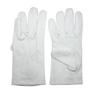 High Quality Soft White Full Finger Gloves Solid Color Fabric Material Classical Style Sew-On <b>Badges</b> Application - Product Image 4