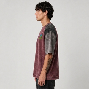 T-shirt 100% Coton Délavé à l'Acide pour Homme, Anti-Plis, Séchage Rapide, Coupe Classique, Haute Qualité, Écologique, Prix de Gros, 220g, Respirant - Product Image 6