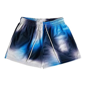 Shorts de basket-ball en toile noire pour homme, personnalisés, avec cordon de serrage sur le devant, style vintage, anti-plis, vêtements de sport pour la salle de sport, shorts athlétiques - Product Image 2