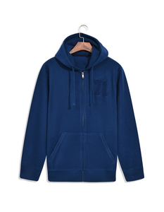 Sudadera con capucha de invierno para hombre al por mayor, 100% algodón, tejido de punto, transpirable, con cremallera, estampado personalizado, peso de tela personalizado, alta calidad - Product Image 1