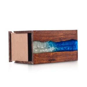 Rosewood Cremation Urn with Resin Wave Design - <b>Memorial</b> <b>Keepsake</b> - Product Image 4