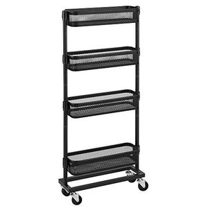 Elegant Metal Kitchen Trolley Cart With Multi Storage <b>Shelves</b> And Portable Wheels For Household Kitchen - Product Image 5