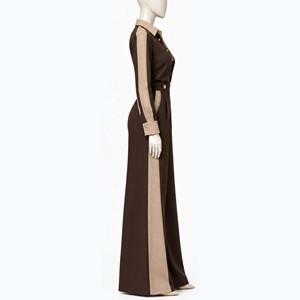 Women Gradient Color High Quality <b>Suit</b> Set Full Length Pants Turn-down Collar Breathable Elegant Design Regular Fit Spring Wear - Product Image 5