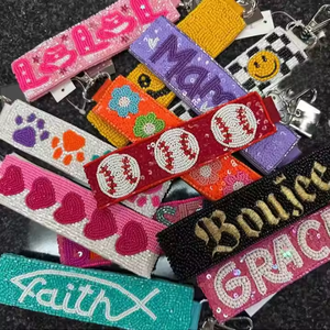 Llavero de pulsera con cuentas personalizado para mamá, profesora, día de partido, correa para llaves, accesorios decorativos para bolsos - Product Image 3