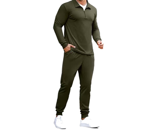 Ensemble de survêtement décontracté pour homme, personnalisable, en coton uni, unisexe, avec sweat à capuche oversize et pantalon de survêtement pour homme - Product Image 1