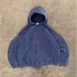 Sweat à capuche oversize en molleton de haute qualité sans cordon, mélange polyester/coton, vente en gros, impression de logo personnalisé, broderie, pour hommes - Product Image 5