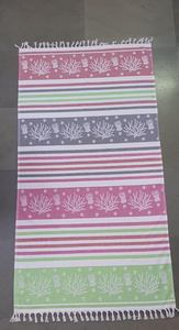 Yarn Dyed Fouta <b>Beach</b> <b>Towel</b> Pareo Manufacturer Front side Polyester Cotton Scarf Back Side <b>Towel</b> 2-in-1 - Product Image 4