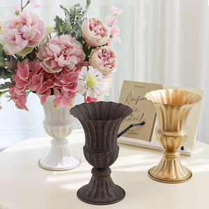 แจกันทรัมเป็ตโลหะแบบถอดประกอบได้สไตล์วินเทจ แจกันทำมือ - Product Image 4