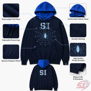 เสื้อฮู้ดลายแมงมุมขายส่ง แบบโอเวอร์ไซส์ พิมพ์ลายกราฟิก หนานุ่ม สตรีทแวร์ รับทำโลโก้ตามสั่ง OEM ODM แบรนด์ส่วนตัว - Product Image 3