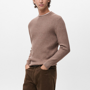 Stylish Men Knitted Sweater 100% Cotton Warm Breathable Quick Dry Anti-Wrinkle Durable Comfortable Winter Front Customizable - Product Image 1
