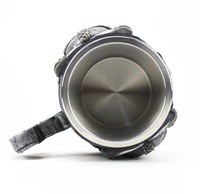 Tasse à boire en acier inoxydable pur à double paroi en résine gothique Casque de bière Tasses Knight King Tankard Dragon Wolf Cup pour la maison et l'hôtel