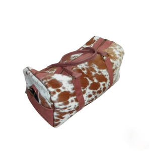 Sac de voyage unisexe en cuir de vachette véritable avec poils, grand format, pour week-end ou nuitée, nouveau design personnalisé - Product Image 5