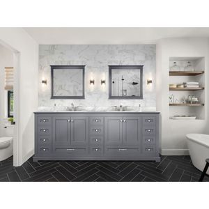 Grigio scuro 84 pollici. L X 22 Pollici Mobile Bagno Doppio con Top in Marmo di Carrara - Product Image 3