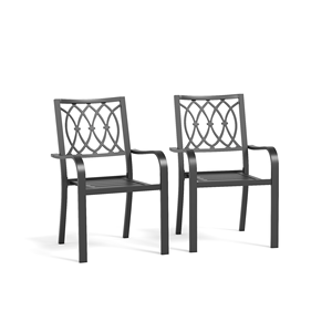 Sedia da giardino in metallo resistente con capacità di 350 libbre - Ergonomica, traspirante, per tutte le stagioni, montaggio in 30 minuti - Product Image 1