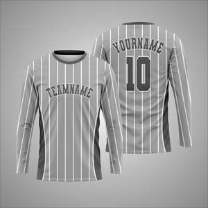 Camiseta deportiva de manga larga con sublimación personalizada – Camiseta de entrenamiento atlético con impresión de número y nombre de equipo personalizados - Product Image 1