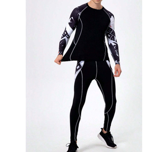 Survêtement de compression pour homme avec logo personnalisé, tissu extensible léger et respirant, vêtements de sport pour la salle de gym, fabricant OEM, fournisseur - Product Image 3