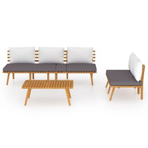 Conjunto de Muebles de Jardín en Gris Oscuro y Blanco - Product Image 3