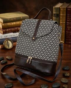 Geometric Print Lightweight Women's Sling Messenger Bag PU Leather Shoulder Purse Flap Crossbody Handbag Office Travel Polyester - Product Image 1