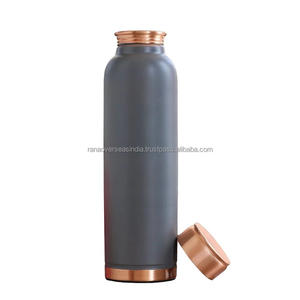Botella de Agua de Cobre Puro de Diseño Clásico Hecha a Mano con Tapa de Paja Abatible para Beber Directamente, Apta para Lavavajillas, para Oficina, Senderismo, Camping y Coche - Product Image 1