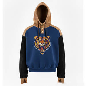 Sweat à capuche néon futuriste pour homme, motif circuit imprimé sur les manches, imprimé numérique vibrant, coupe athlétique avec cordon de serrage - Product Image 2