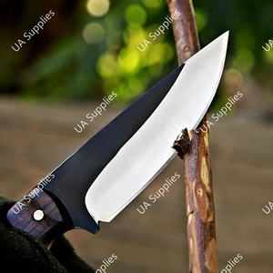 Cuchillo de Caza Fijo de Acero Inoxidable Hecho a Mano con Orificio para el Dedo, de Alta Calidad, Bajo MOQ, para Camping y Bushcraft al Aire Libre, OEM - Product Image 2