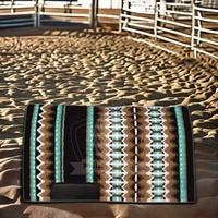 Tapis de selle western très populaire, tapis de concours épais antidérapant avec patch en cuir et laine, rembourrage en feutre et coton, confortable pour le cheval