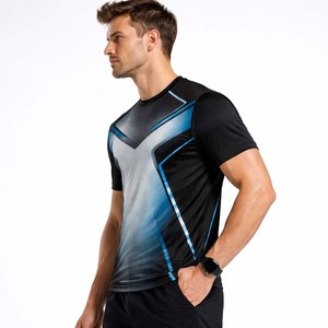 T-shirt de sport pour homme à sublimation, séchage rapide, respirant, pour la gym, la course à pied, athlétique, design personnalisé - Product Image 5