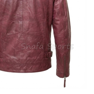 Chaqueta de Cuero para Hombre, Diseño Personalizado con Parche de Logotipo, Chaqueta Bomber de Cuero para Carreras, al por Mayor, Alta Calidad - Product Image 5