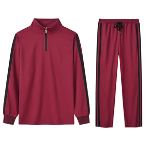 <b>Men</b>’s Zipper Tracksuit Set Athletic Sports Jogger <b>Jacket</b> Two Piece Wear 100% Cotton Casual Full Sleeve Elastic Waist Loose Fit - Product Image 6