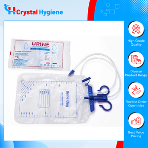 Sac de drainage urinaire stérile Crysto Drain de bonne qualité, fabriqué en Inde, avec connecteur à étages anti-reflux et support, pour les acheteurs en gros - Product Image 6