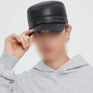 Casquettes en cuir ajustables pour adultes, entièrement personnalisées, couleur noire, fournisseur de qualité, respirantes et anti-humidité, idéales pour l'extérieur - Product Image 1