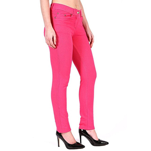 Jeggings roses skinny pour femmes, taille mi-haute, extensibles, décontractés, effet délavé, grandes tailles, pour adultes, prix de gros - Product Image 2