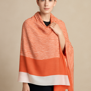 Écharpe pour femme en laine fine et soie, tissée à carreaux, longue, respirante, séchage rapide, durable, légère - Product Image 2