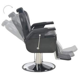 Fauteuil de Barbier Noir en Similicuir Métallique avec Mousse Rotative Standard – Nouvelle Catégorie de Produits - Product Image 6