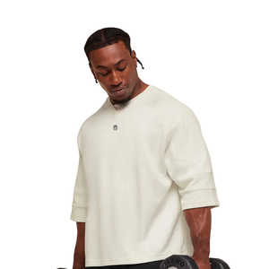 Camiseta Deportiva Extra Grande para Hombre con Estampado Gráfico, Estilo Vintage, para Gimnasio, Levantamiento de Pesas, Transpirable, Color Blanco Avena - Product Image 3