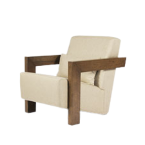 Meubles commerciaux canapé de jardin en bois canapé un siège avec coussin en tissu prix de gros meubles d'intérieur extérieurs - Product Image 1